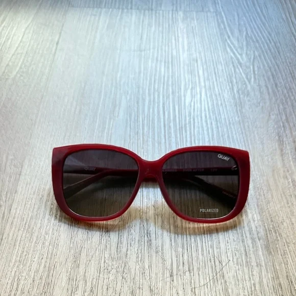 quay australia ever after red polarized oversized square sunglasses eyewear NEW EVER AFTER Oversized Cat Eye Sunglasses – Quay Australia main image 2